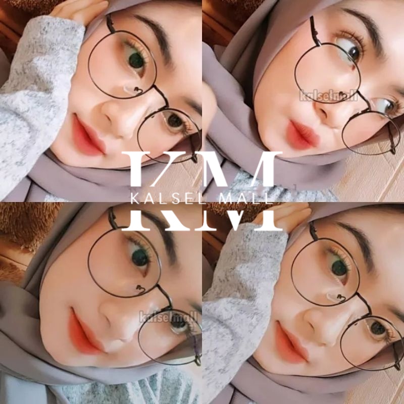 KALSELMALL Kacamata Pria Wanita Artis Kaca Mata Frame Gaya Retro Vintage Bentuk Oval Metal Kecamata Kece Keren Viral Trend Kcamata Putih Transparan Bening Normal Optik Antiradiasi Cateyes Cat Eyes Lonjong Banjarmasin Banjarbaru Balikpapan Samarinda KCP16