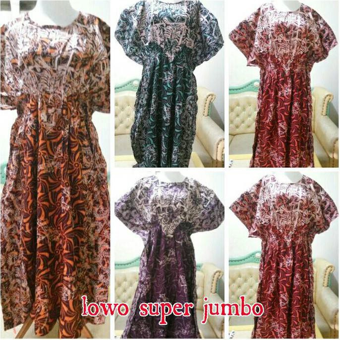 daster lowo jumbo kelelawar baju tidur santai dress batik ld 160cm