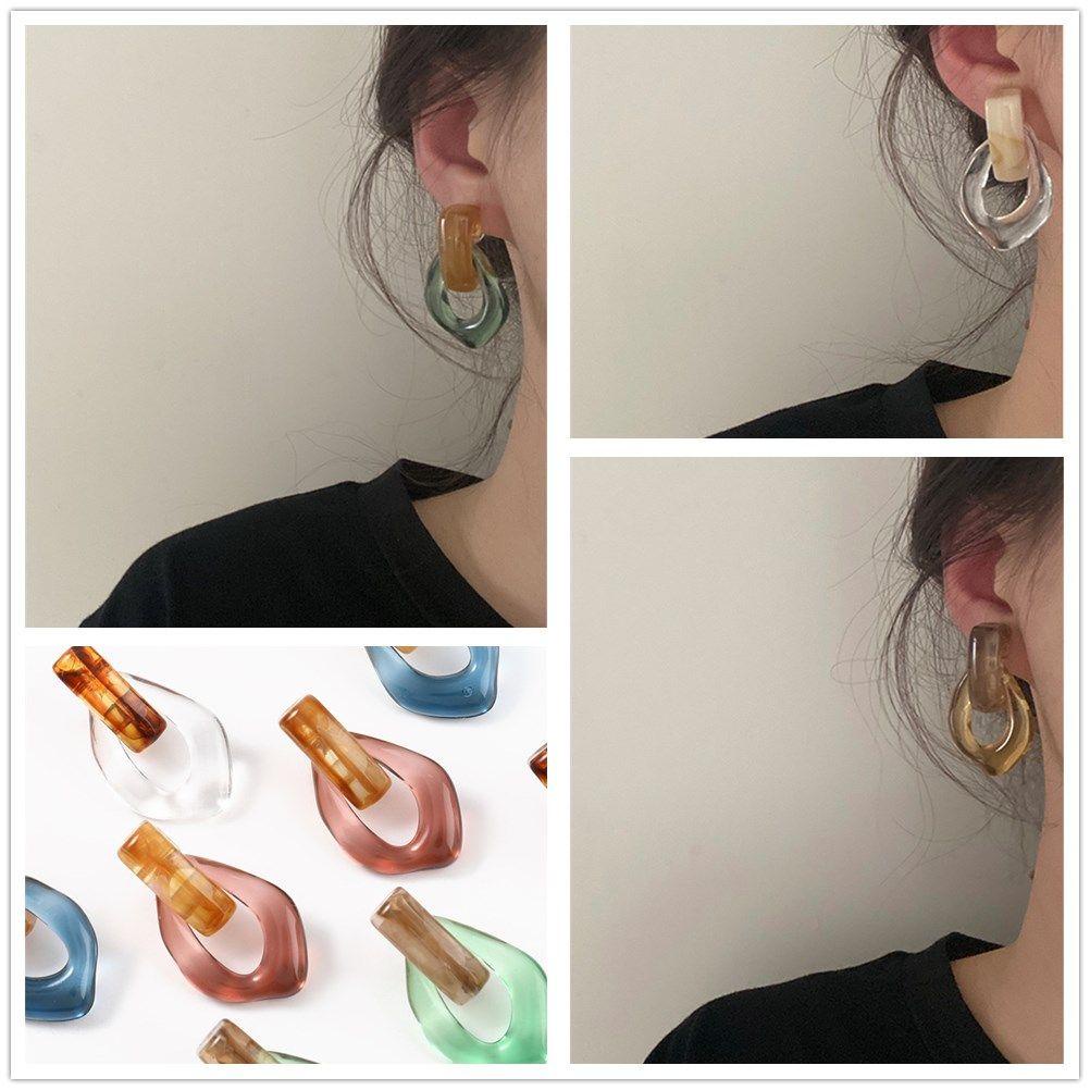 Lily 1pasang Anting Resin Wanita Gadis Perhiasan Geometris Akrilik Drop Earrings