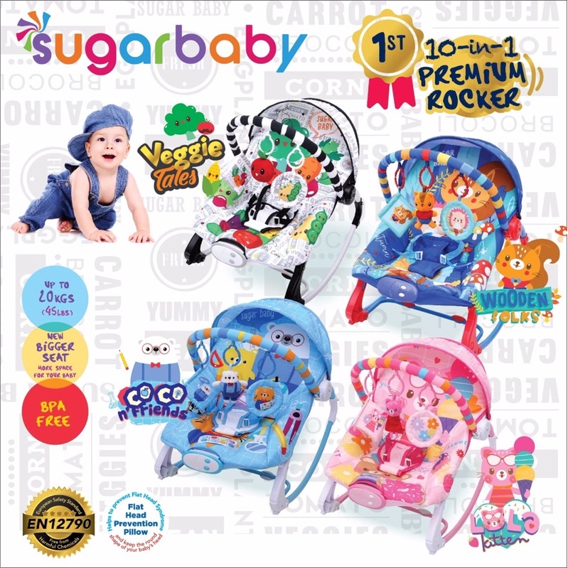 SUGAR BABY Premium Rocker 10 in 1 - SUGAR BABY Bouncer bayi