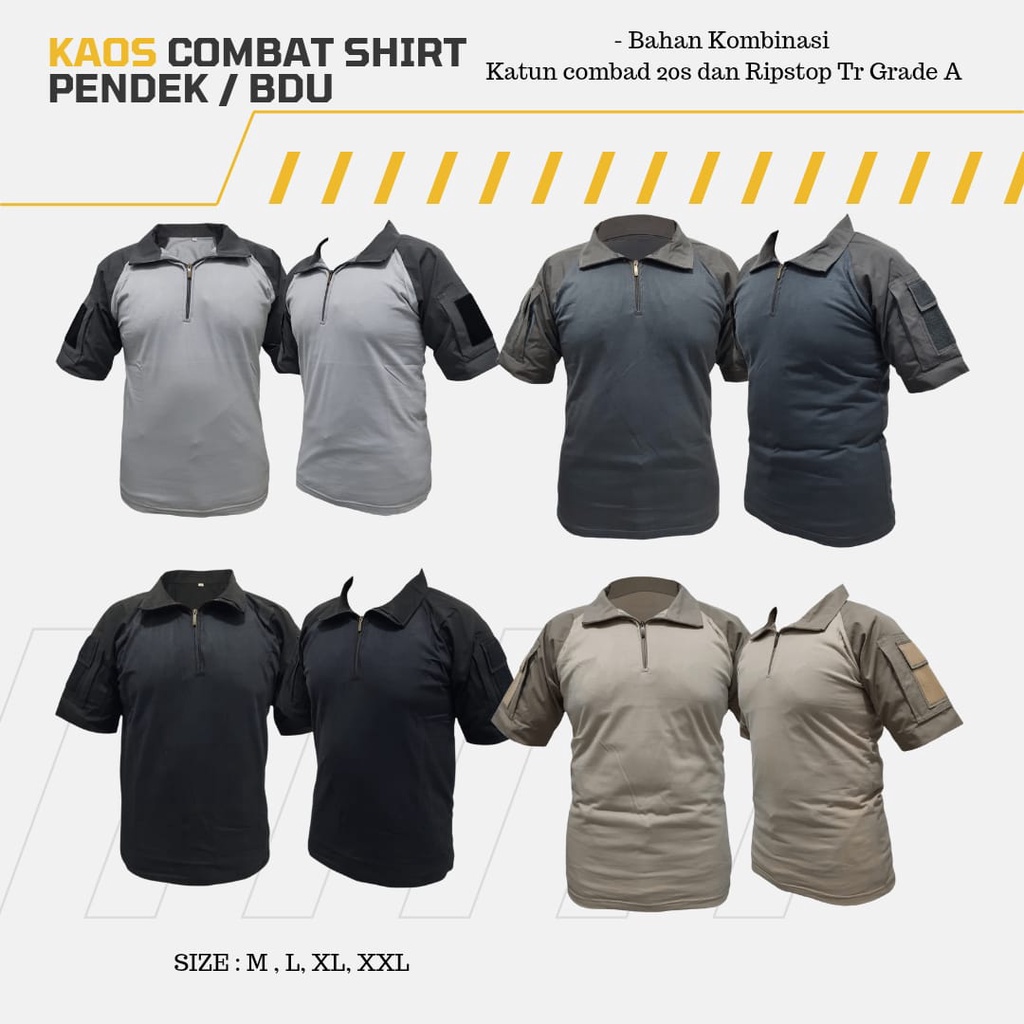 Kaos BDU /Combat Shirt Pendek Katun Combad