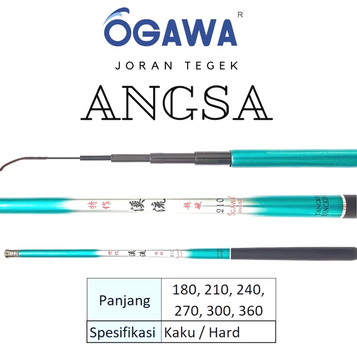 Joran Tegek Ogawa Angsa Carbon Ruas Pendek kuat 180 210 240 270 300 360