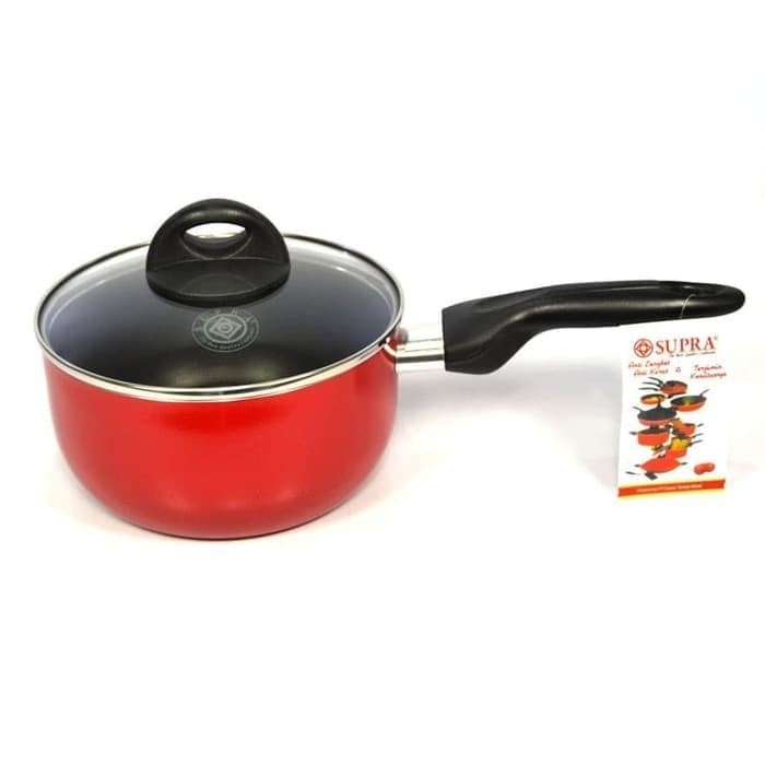 18 CM SUPRA SAUCEPAN PANCI TEFLON SAUCE PAN 18CM TUTUP KACA 18CM PENGGORENGAN MASAK REBUS AIR