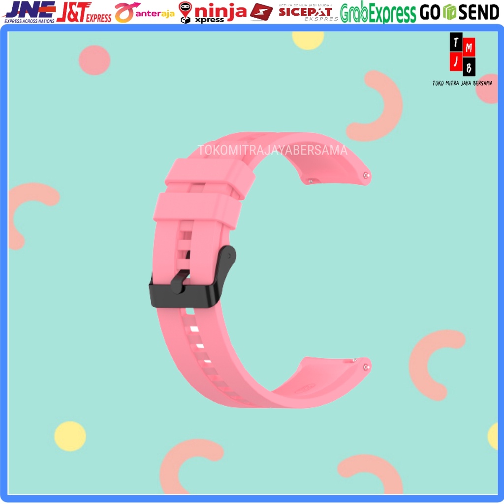 STRAP SILIKON 22mm SMARTWATCH HUAWEI GT2 46mm GT ACTIVE HONOR MAGIC BAND SAMSUNG MOTIF GARIS-Pink