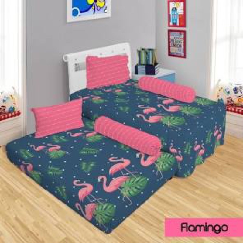 Sprei rumbai 2in1 motif kartun dan abstrak 120x200 isi 2 atas bawah