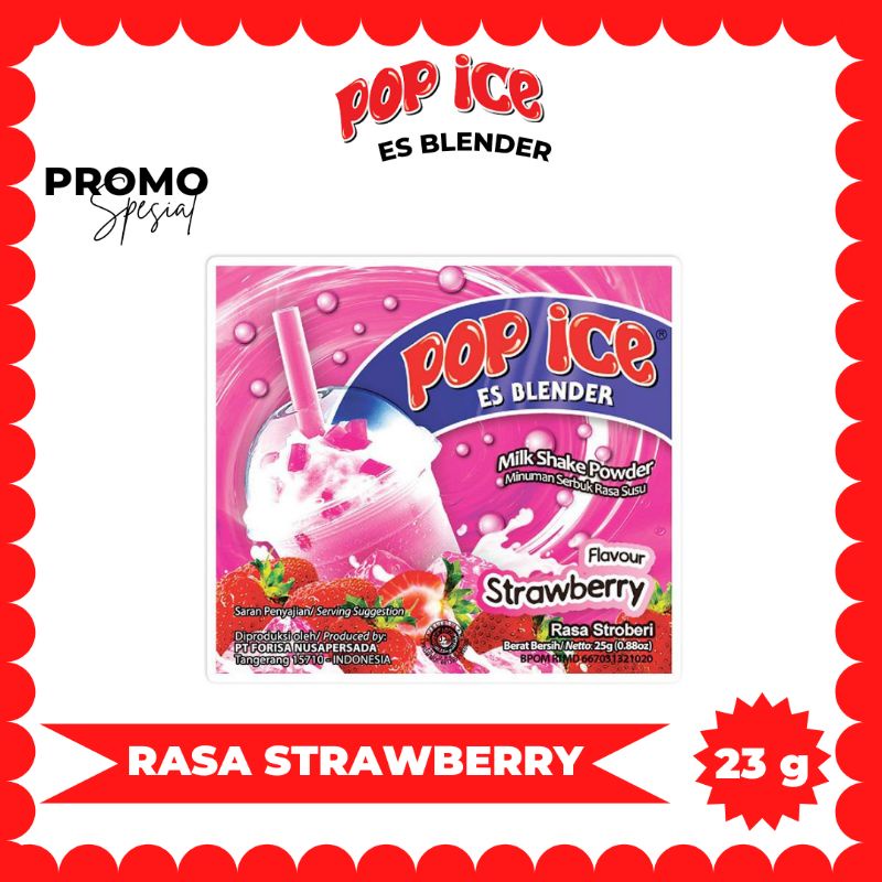 

POP ICE RASA STRAWBERRY 23 G (SACHET)