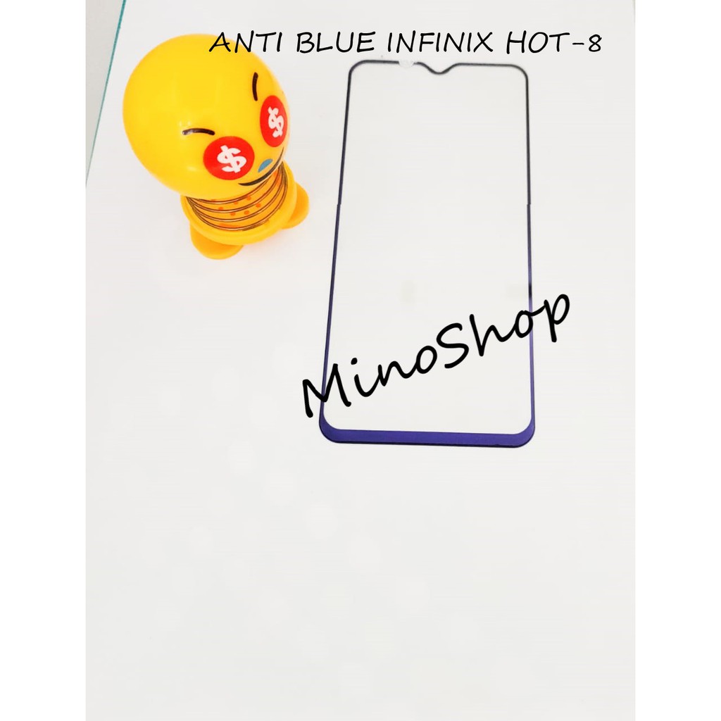 TEMPERGLASS INFINIX HOT 8 ANTI BLUE 5D FULL LEM FULL COVER