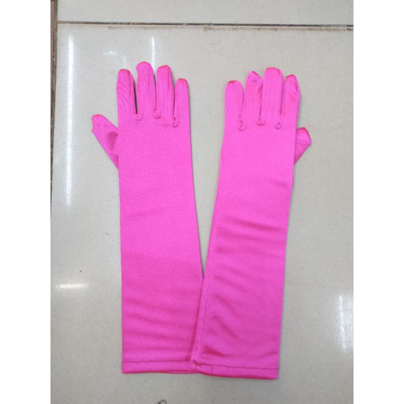 Sarung Tangan Anak Satin Panjang-Gloves Anak Pesta