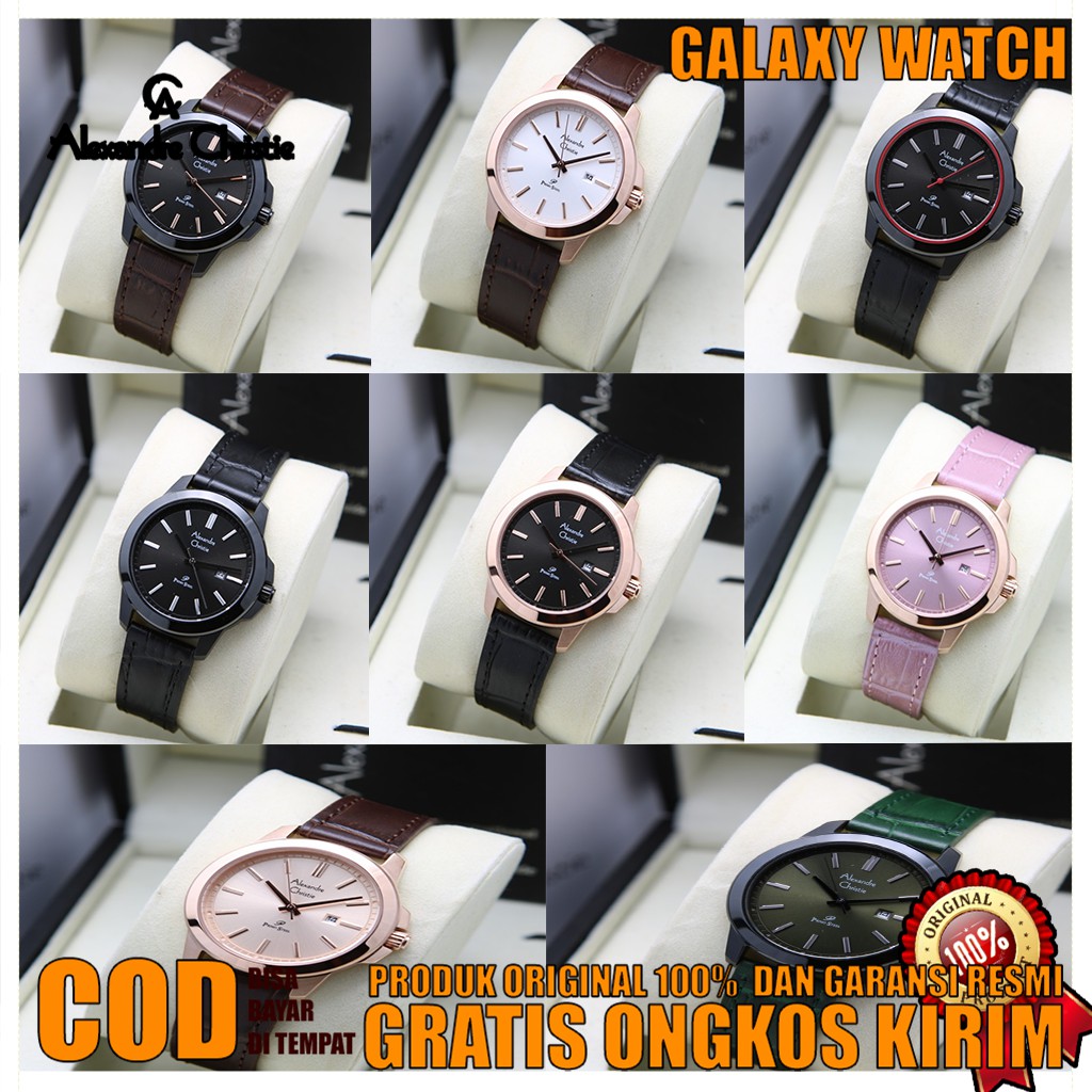 ALEXANDER CHRISTIE WANITA ORIGINAL GARANSI RESMI JAM TANGAN LEATHER WANITA ALEXANDRE CHRISTIE AC 101