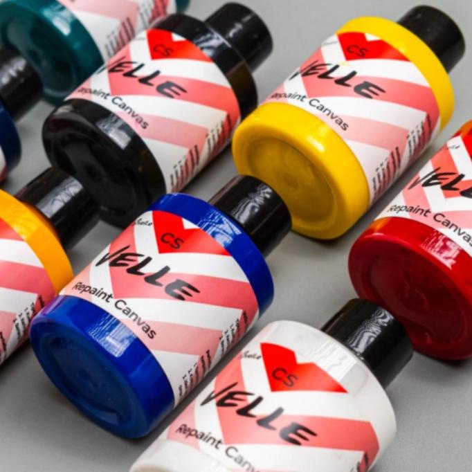 cat sepatu kanvas repaint tas topi kain kanvas - velle cs