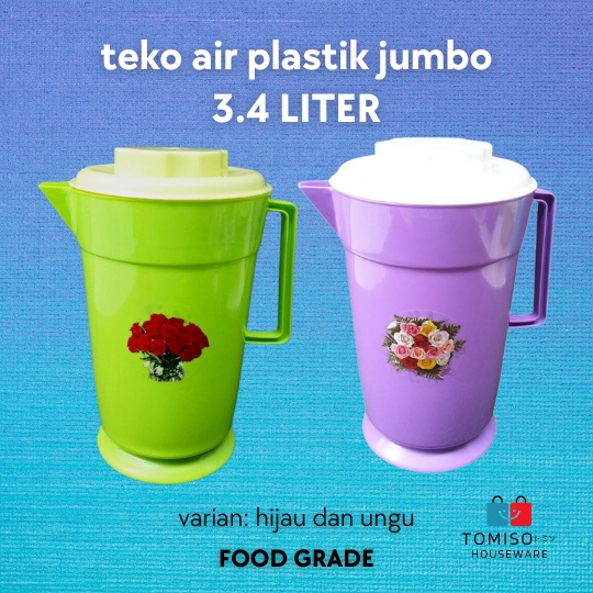 Jual Teko Air Plastik Jumbo 2 Warna Eskan Plastik Putih 34 Liter Water Jug Pitcher Plastik 4125