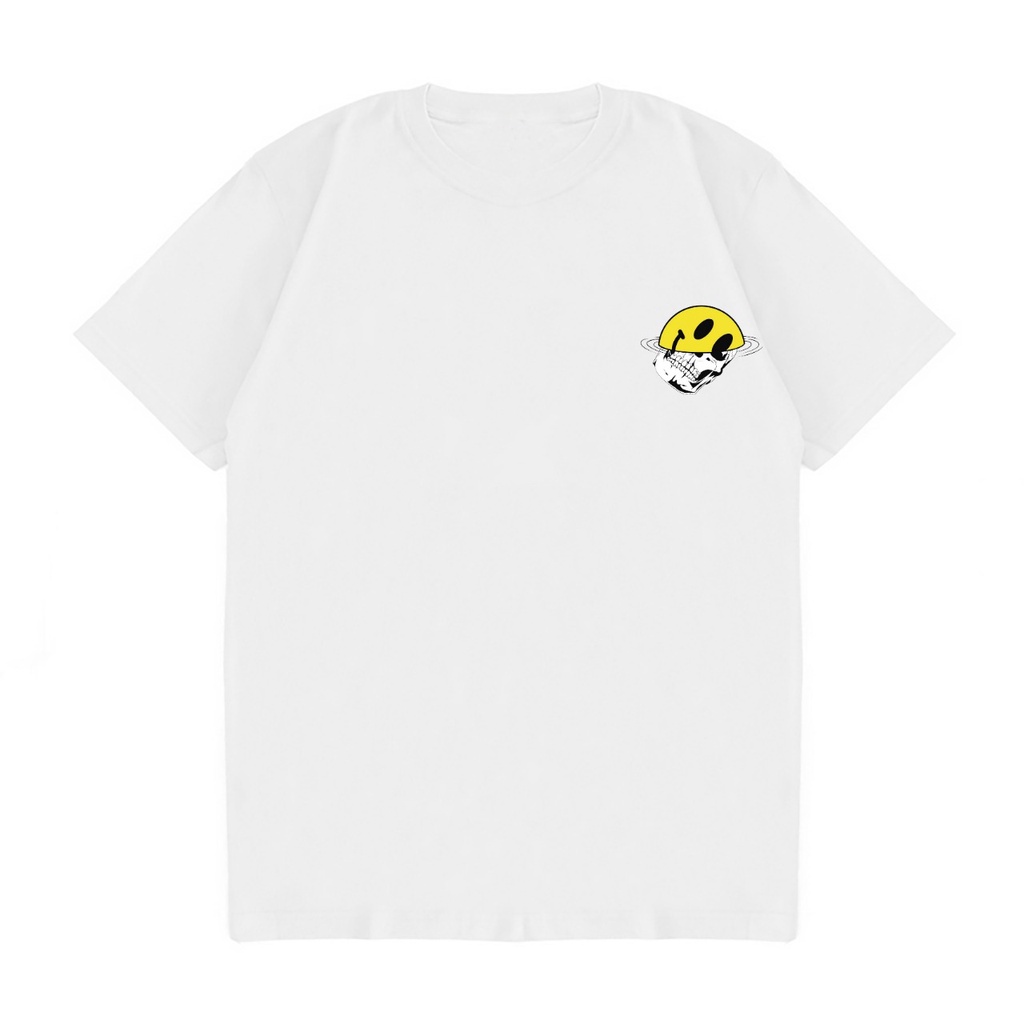 KAOS OVERSIZE EMOJI SMILE YELLOW TENGKORAK SKULL T-SHIRT