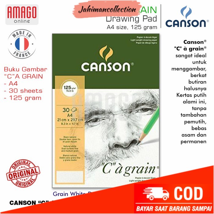 

✨ BISA COD ✨ BUKU CANSON C A GRAIN - A4 50 SHEETS - 125 gram - 400060605