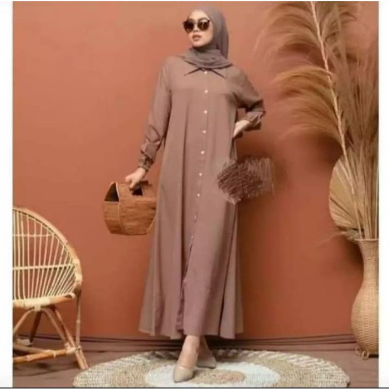 Gamis nidia muslim full kancing