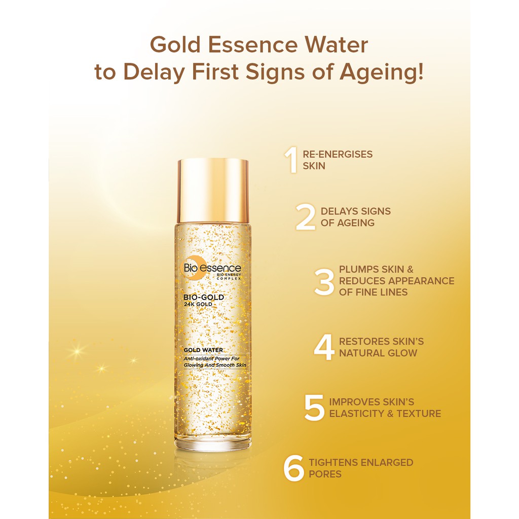Bio Essence 24K Bio Gold Radiance Cleanser Gold Water Eye Power Ratio Double Serum Day Night Cream