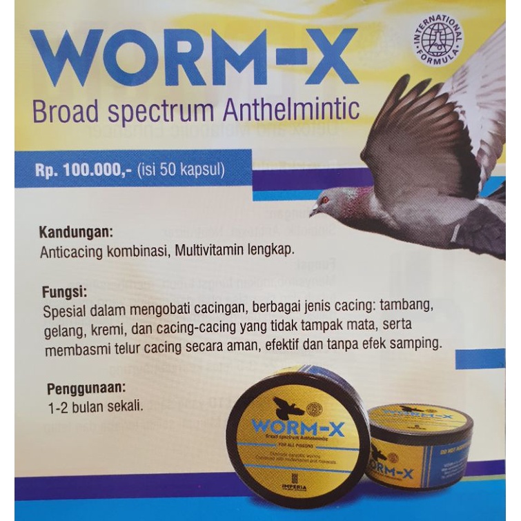 worm x obat cacing merpati
