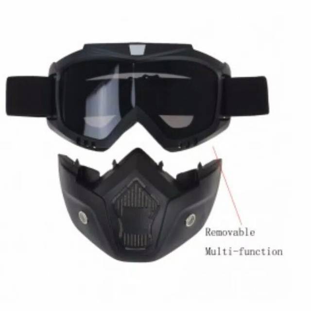 Kacamata Masker Motor Helm Kaca Trail Cros Bogo Google Mask 2 In 1 Set Anti Debu Polusi Model Bollfo Motor Shaft Dinamo diy Bor Mini grinder