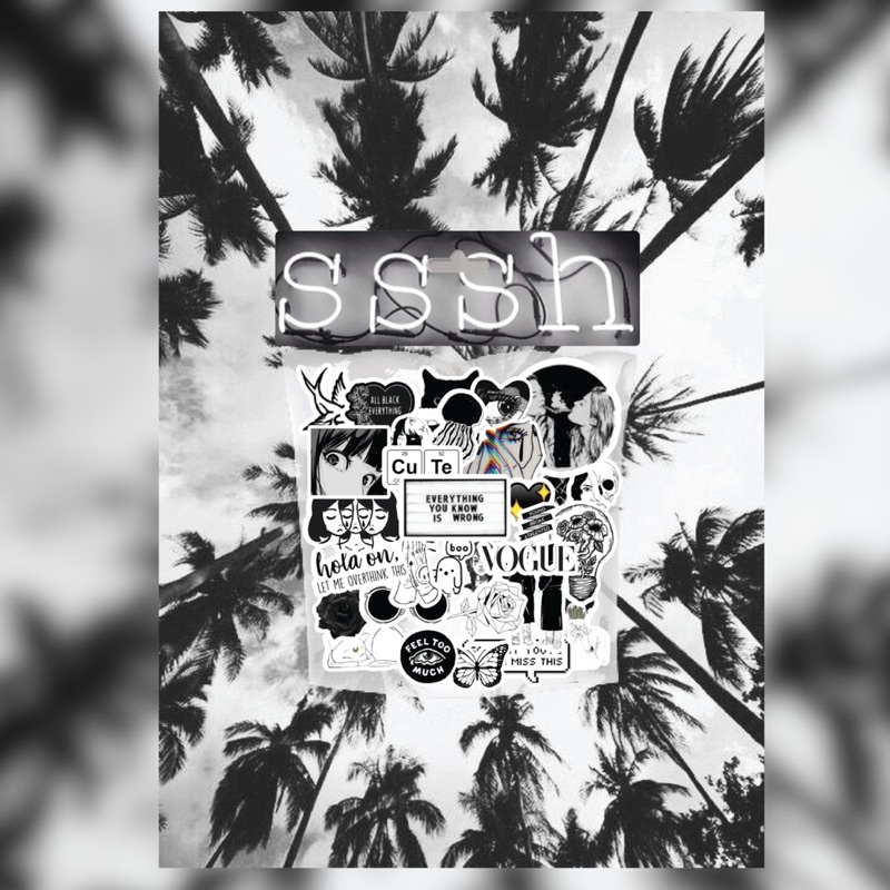 

[31 PCS STICKERS] Stickers BLACK & WHITE EDITION untuk laptop, hp, dll