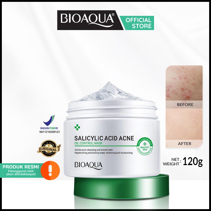 ✨ AKU MURAH ✨Bioaqua Salicylic Acid Acne Oil Control Face Mask 120gr // &quot;PUTIH&quot;