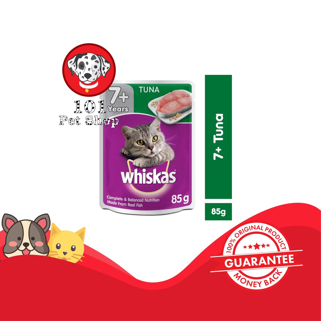 MAKANAN KUCING POUCH WHISKAS TUNA SENIOR 7+ 85gr