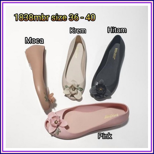 Neofarbe Rina 4 Flats Shoes Jelly (Kode Z338) Jelly Shoes Bara Bara Sepatu Wanita Karet Flat Shoes I