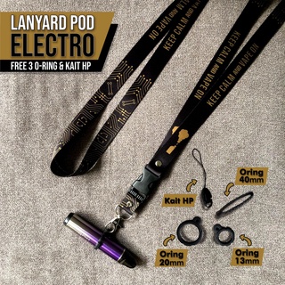 Tali Lanyard PODS HP Motif Electro Black Gold Series by Lanyard Studio