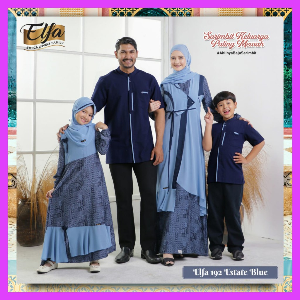 New Arrival ETHICA-kagumi 196 - kahfi 158 Sarimbit Lebaran 2021 Elfa ESTATE BLUE