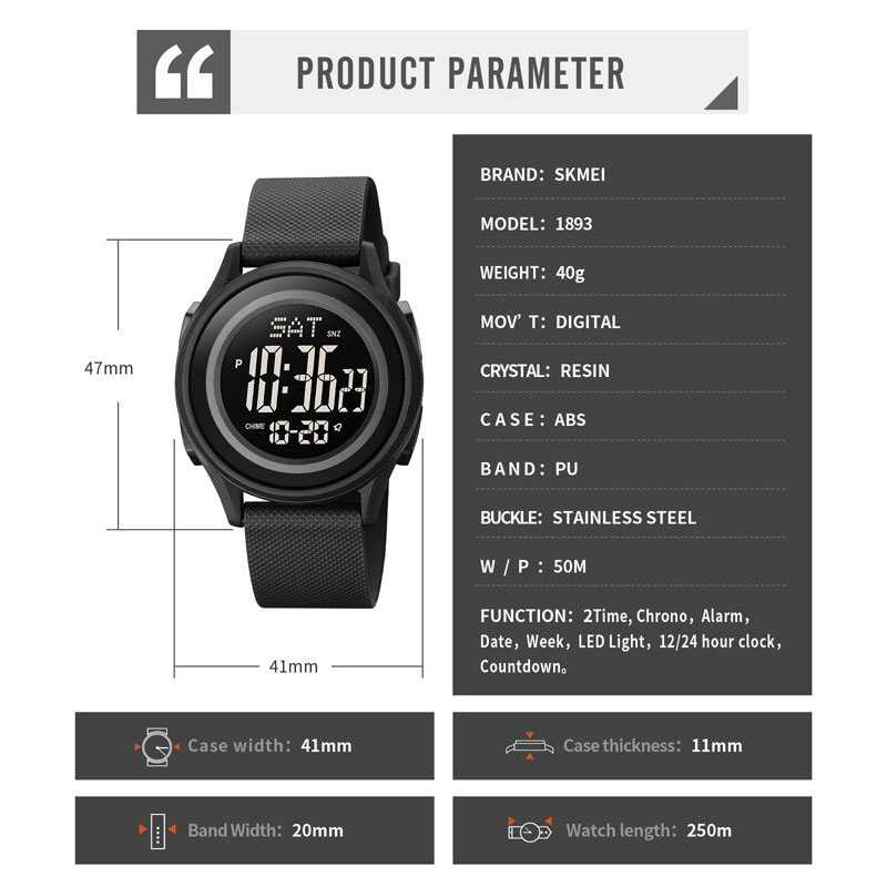 ARS - SKMEI Jam Tangan Digital Pria Strap Silicone - 1893