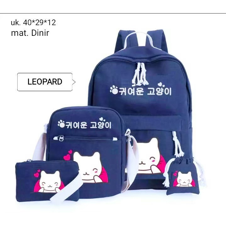 Tas Anak Perempuan  4 in 1 Kucing Korean Style