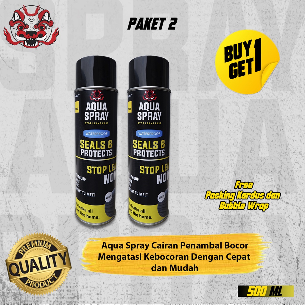 Aqua Spray - Atap Anti Bocor Rubber Sealant Spray 500ml PAKET 2 Buy 1 Get 1