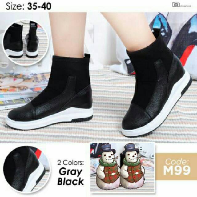 Boot wedges sepatu wanita import