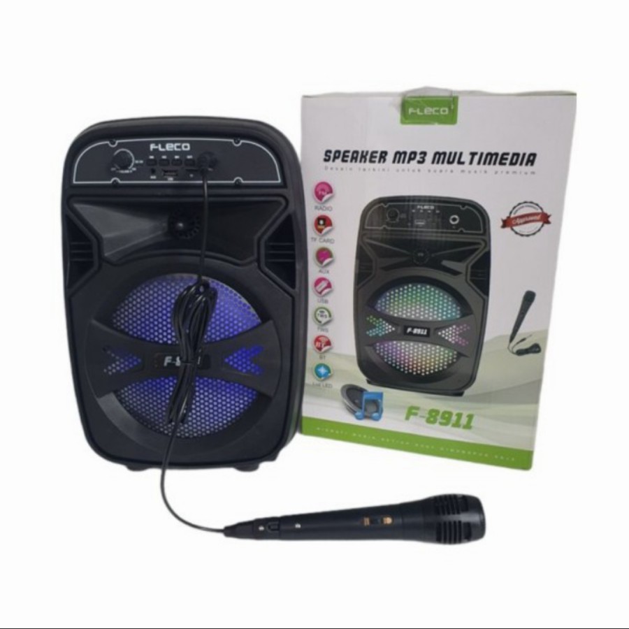 SPEAKER BLUETOOTH FLECO 8 INCH F-8910/F-8911 PLUS MIC//SPEAKER KARAOKE