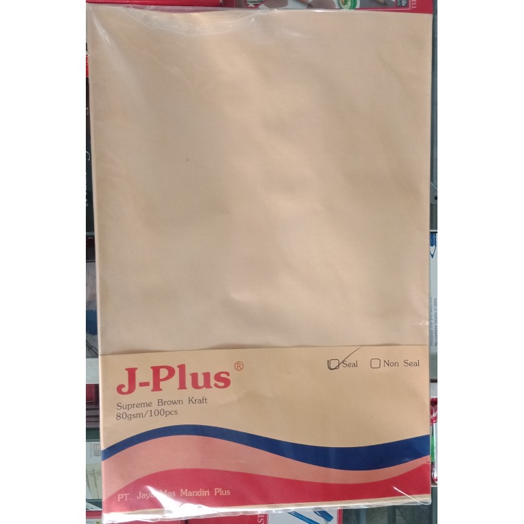 

Amplop Coklat Folio J-Plus Seal Lem Pengaman