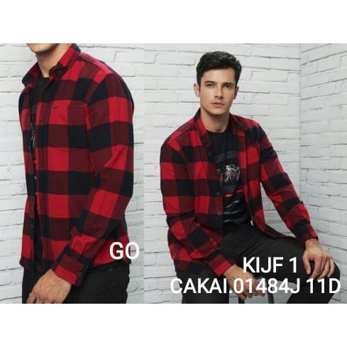 BB CARDINAL KEMEJA SLIMFIT JUMBO,BIG Pakaian Atasan Pria Hem Casual Santai Lengan Panjang Motif Ori