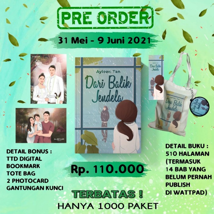 

FLASH SALE!!! NOVEL DARI BALIK JENDELA BONUS LENGKAP BY AYLEEN TAN TERLARIS