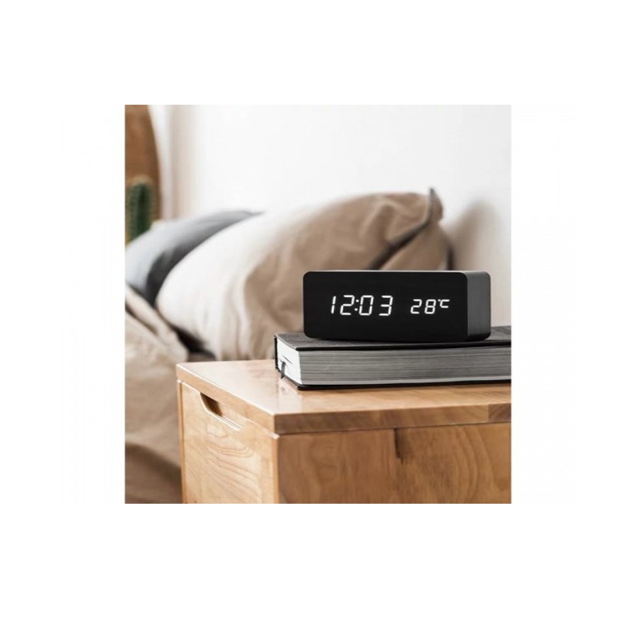 JD-03 Jam Meja digital Motif Kayu Digital Led Weker / Desain Wood Alarm LED Clock Waker Suhu temperatur