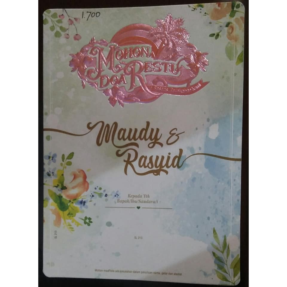 Jual Kartu Undangan Pernikahan Hajatan Mantenan Ulem Ulem Wedding Perkawinan Mantu 0001