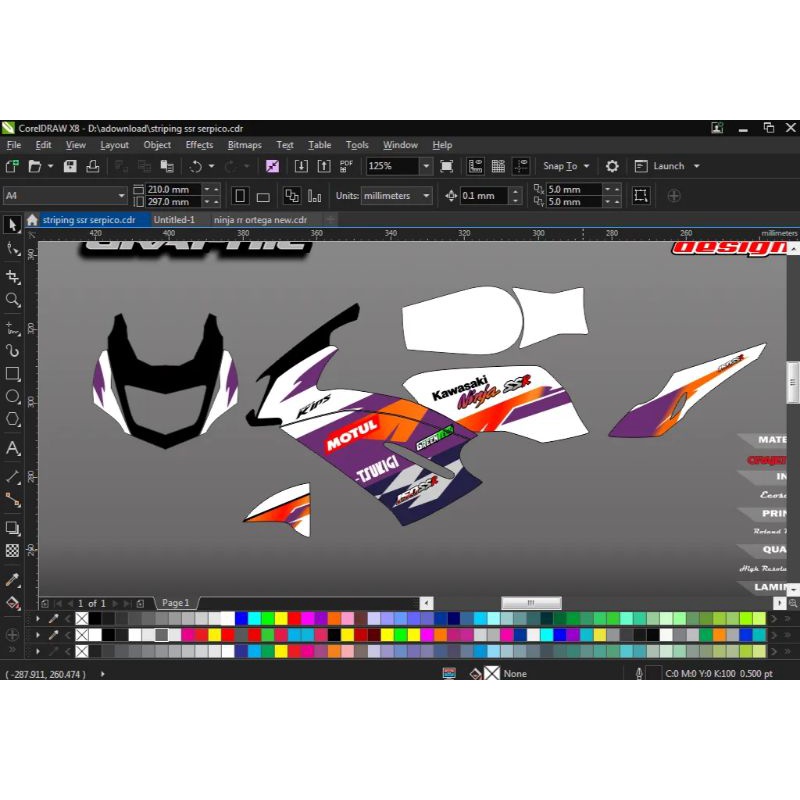 Sticker striping decalkits ninja rr serpico white purple