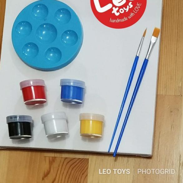 

✲ paket kanvas polos cat palet kuas canvas set painting palette air - PaketPolos saja, pendek 15gr ✶