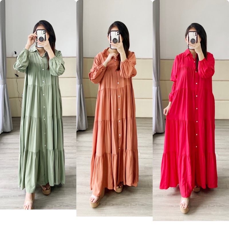 real pic gamis fashion muslim wanita / gamis rayon