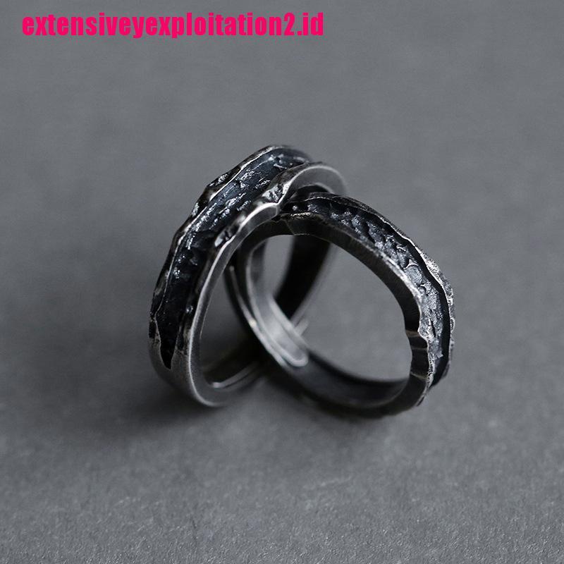 &lt; E2id &amp; &gt; Cincin Pasangan Desain Abyss Handmade Gaya Retro Untuk Pria / Wanita