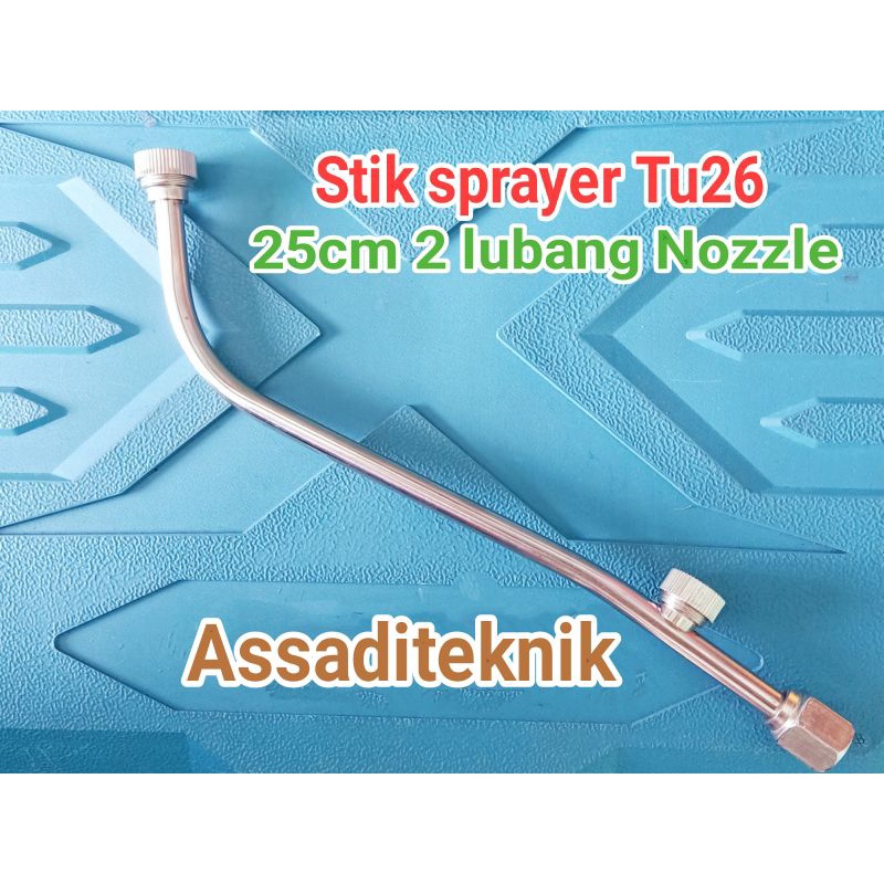 Stik sprayer mata 2 kabut elektrik stik sprayer nozzle stik semprotan hama tu26 panjang 25 cm 2mata