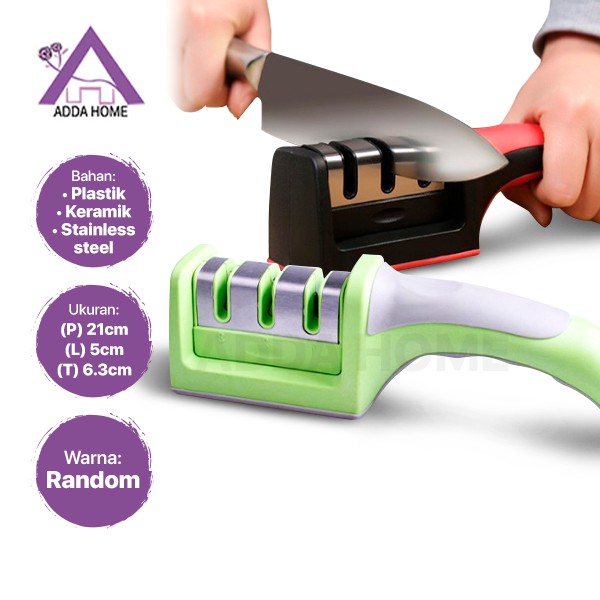 Adda Home - Alat Pengasah Pisau Knife Sharpener - Warna Random