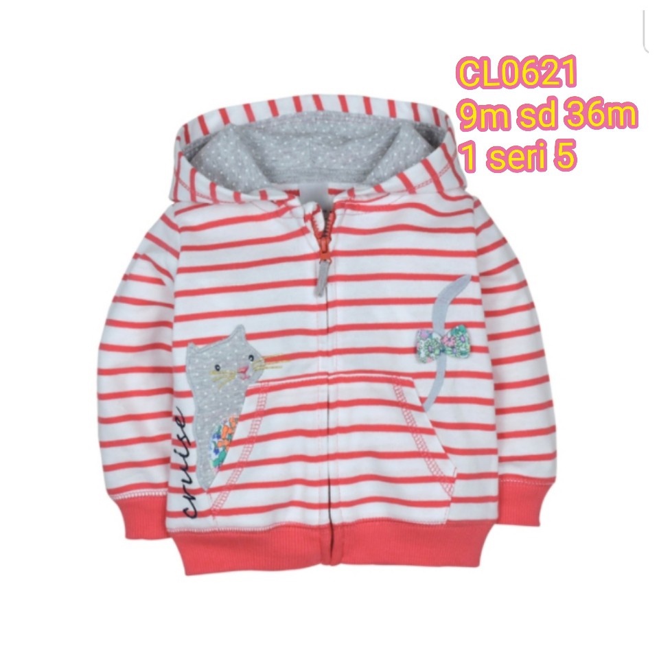 Jaket Mantel Bayi Anak 6M-3T Catell love motif terbaru