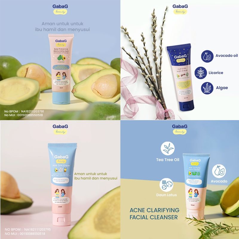 Gabag Beauty Facial Cleanser l Acne Gel Care l Moisturizing Day l Night Cream Obat Jerawat Ibu Hamil Menyusui