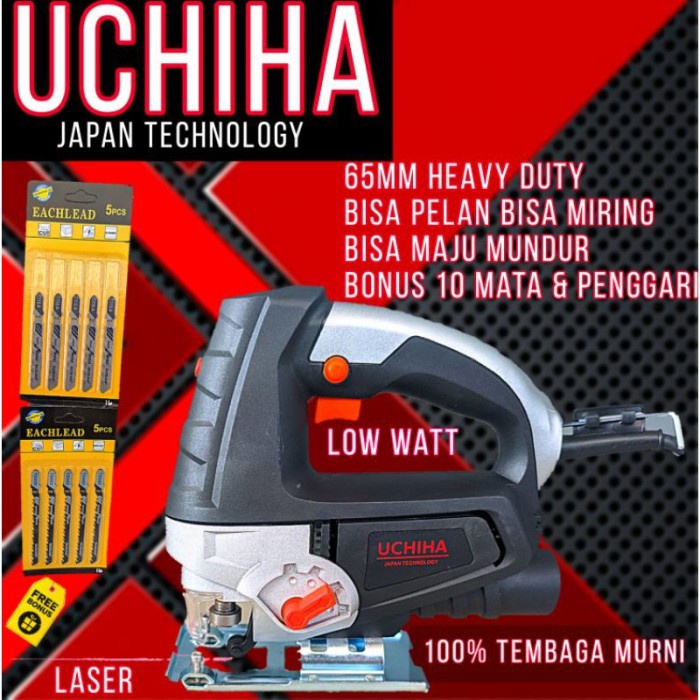 mesin jigsaw pemotong triplek full bonus merk UCHIHA