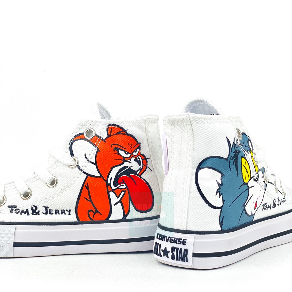 Converse Tom &amp; Jerry Sepatu Anak Perempuan Warna Putih Import Ukuran 26-35 - Urban Sneaker Kids