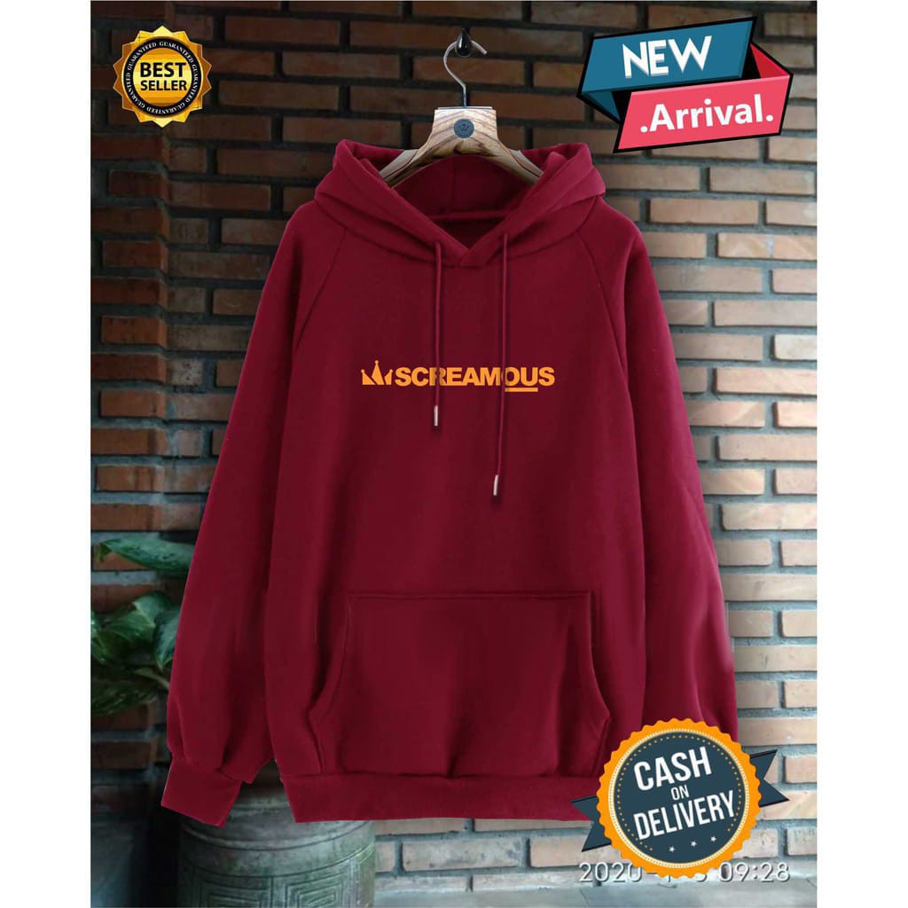 Jaket Hoodie Pria Tebal Tidak Panas Sweater Scremous