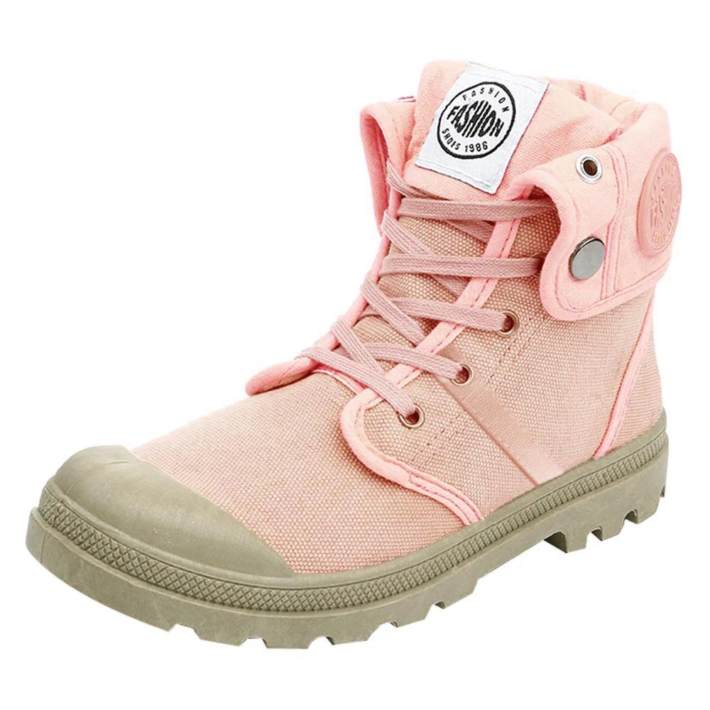 sepatu Women Boots Palladium Style Fashion High-top leisure Military Ankle Shoes Casual round toe