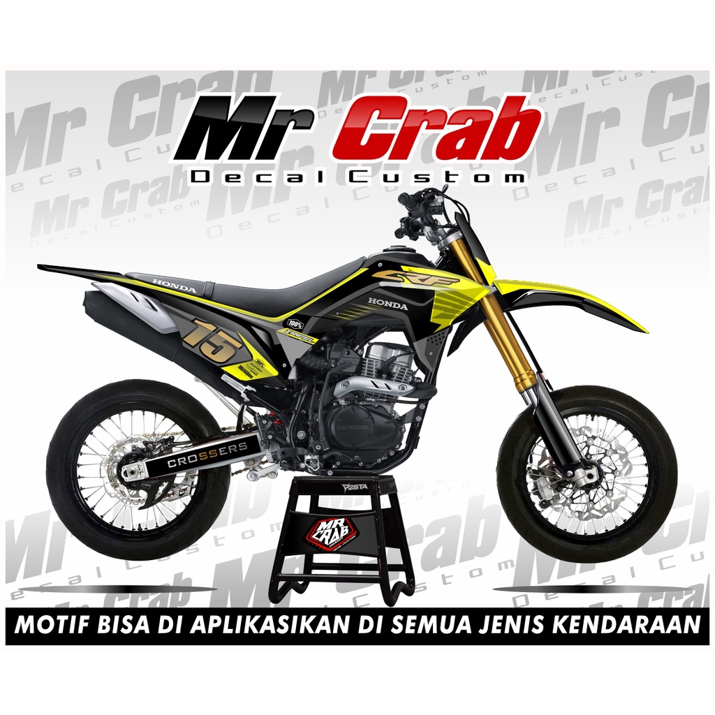 decal stiker crf 150 l full body Crossers Kuning - Supermoto